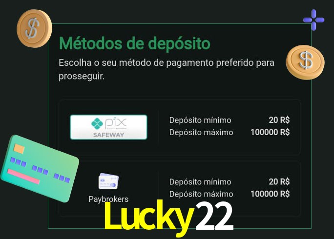 O cassino Lucky22 oferece uma grande variedade de métodos de pagamento
